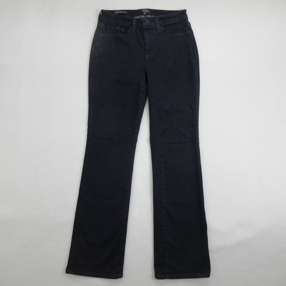 NYDJ Womens Petite Jeans 2P Blue Barbara Bootcut Dark Wash Stretch